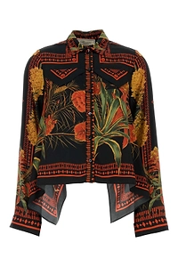 Blumarine Floral Printed Long Sleeved Shirt