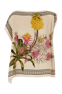 Blumarine Floral Printed Twill Top