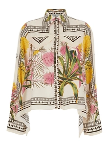 Blumarine Floral Printed Long Sleeved Shirt