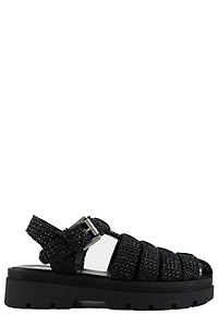 Bibi Lou Woven Buckled Flat Sandals