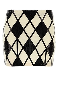 Blumarine Geometric Embroidered Mini Skirt