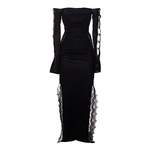 Blumarine Lace-Detailed Ruched Dress