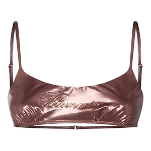 Blumarine Logo Embellished Strapped Bikini Top