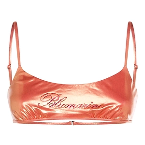 Blumarine Logo Embellished Strapped Bikini Top