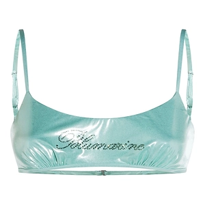 Blumarine Logo Embellished Strapped Bikini Top