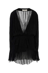 Blumarine Long-Sleeved V-Neck Dress