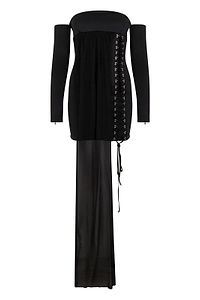 Blumarine Off-Shoulder Corset Mini Dress