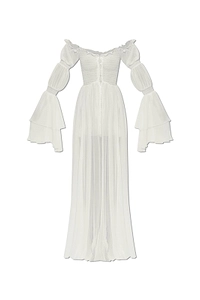 Blumarine Off-Shoulder Ruffled Long Dress