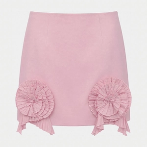 Blumarine Pleated Rosette Mini Skirt