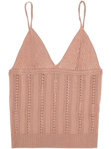 Blumarine Ribbed Knit Crop Top