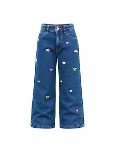 Billieblush Charm Embellished Wide Leg Jeans