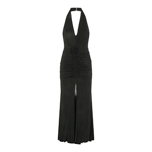 Blumarine Ruched Halterneck Maxi Dress