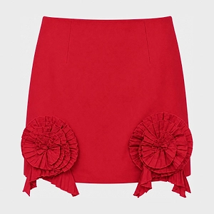 Blumarine Ruffled Rosette Mini Skirt
