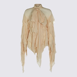 Blumarine Ruffled Tie-Neck Top