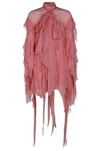 Blumarine Ruffles Short Georgette Dress