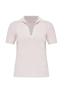 Blumarine V-Neck Knitted Polo Top