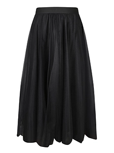 Blanca Vita Pleated Tulle Midi Skirt