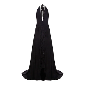 Blumarine V-Neck Open-Back Dress