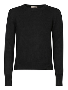 Blanca Vita Ribbed Crew Neck Knitted Sweater