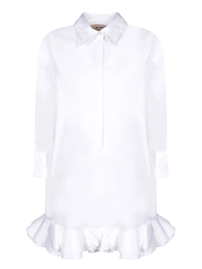 Blanca Vita Ruffled-Hem Shirt Mini Dress
