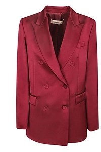 Blanca Vita Satin Double-Breasted Blazer