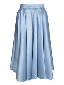 Blanca Vita Satin-Finish Wide Midi Skirt