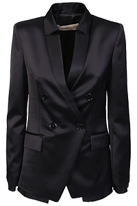 Blanca Vita Satin Double-Breasted Blazer
