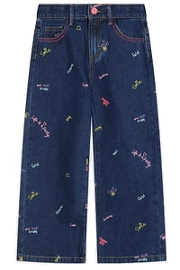 Billieblush Logo Patch Wide-Leg Jeans