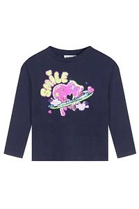 Billieblush Sequin Print Long Sleeve T-Shirt