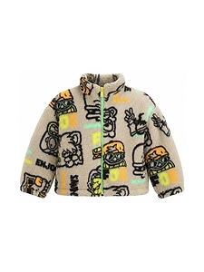 Billieblush Patterned Zipped Teddy Fleece Jacket