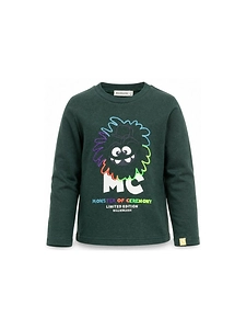 Billieblush Monster-Embroidered Long-Sleeve Crewneck T-Shirt