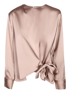 Blanca Vita Side Bow Long-Sleeve Top