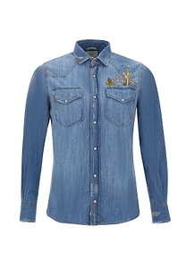 Bob Western Embroidered Denim Shirt
