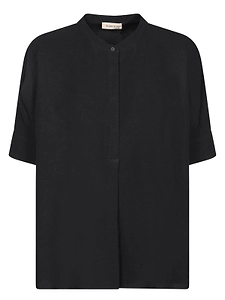 Blanca Vita Short Sleeve Mandarin Collar Top