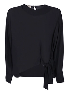 Blanca Vita Side Bow Long Sleeve Top