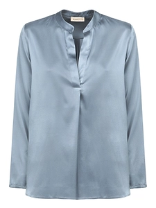 Blanca Vita Split Neck Long Sleeve Top