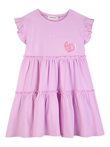 Billieblush Sequinned-Heart Tiered Dress