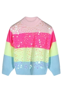 Billieblush Sequinned Striped Crewneck Jumper