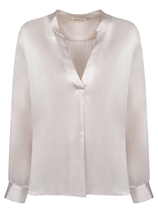 Blanca Vita V-Neck Satin Tunic Top
