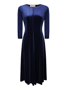 Blanca Vita Velvet Three-Quarter Sleeve Dress