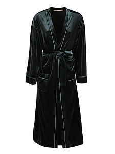 Blanca Vita Vinca Velvet-Effect Tie-Waist Coat