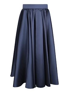 Blanca Vita Wide Satin Midi Skirt