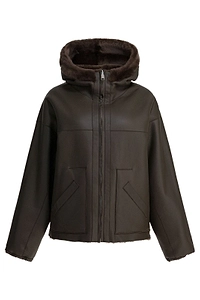Blancha Hooded Faux Fur Jacket