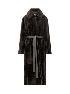 Blancha Belted Faux-Fur Coat