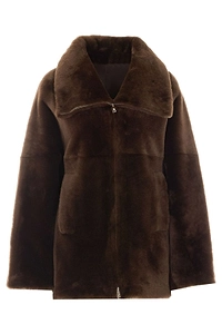 Blancha Zip-Front Fur Jacket