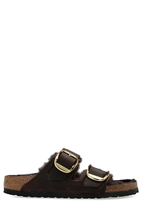 Birkenstock Arizona Buckled Shearling Slides