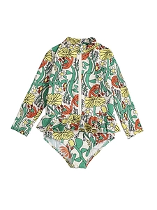 Bobo Choses Ruffled Zip One-Piece Swimwear