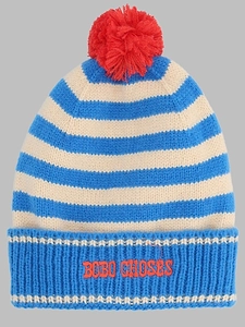 Bobo Choses Striped Pom-Pom Beanie Hat