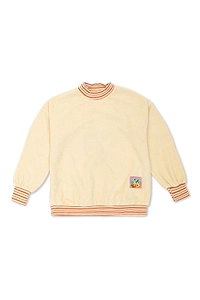 Bobo Choses Striped Trim Patch Sweatshirt