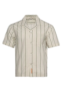 Bode Celery Striped Short Sleeve Shirt
